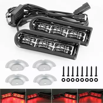 Для Harley Touring Road King Road Glide Electra 2014-2022 Черный хромированный кофр Accent Filler Insert Support LED Light