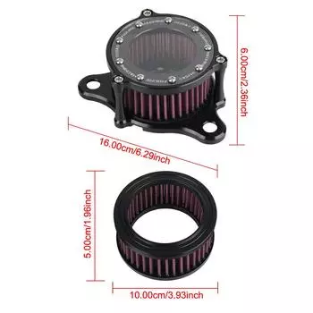 Для Harley XL883/1200 X48 алюминиевый сплав воздушный фильтр с ЧПУ пластина высокопоточная система впуска воздуха фильтр комплект мотоциклетный воздушный фильтр чёрный