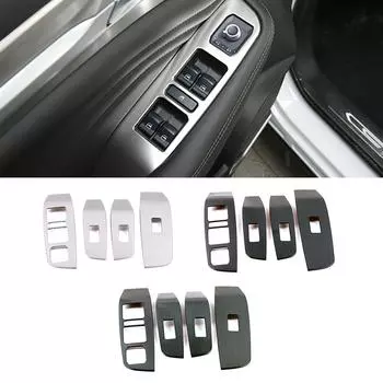 Для Haval F7 F7X 2018-2024 Автоматический переключатель стеклоподъемника Панель Отделка Нержавеющая сталь Декоративные детали интерьера Рама Молдинги Аксессуары чёрный