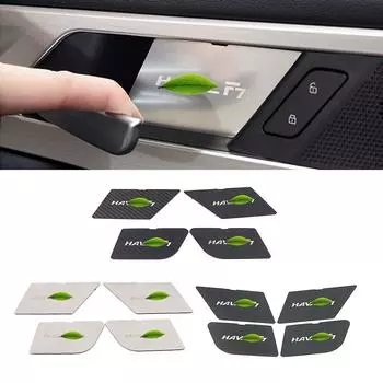 Для Haval F7 F7X 2018-2024 Внутренняя дверная ручка Чаша Рама Отделка Нержавеющая сталь Защитные аксессуары Декоративная наклейка чёрный