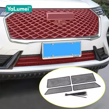 Для Haval H6 3-го поколения 2021 2022 2023 2024 GT HEV PHEV автомобиль средняя сетка для защиты от насекомых передняя решетка вставка сетка против комаров пыль чёрный