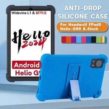 Для HEADWOLF FPad5 Android 14tablet 8,4 дюйма пальто противоударный чехол Helio G99 чехол мягкий силиконовый WideVine L1 подставка защитная оболочка HEADWOLF FPad 5 красный