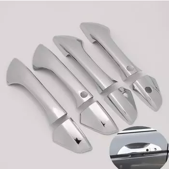 Для Honda Accord 2008-2013 углеродное волокно хромированная наклейка на ручку боковой двери автомобиля Стайлинг silver 0 button