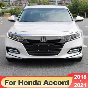 Для Honda Accord X 10th 2018 ABS углеродное волокно передняя противотуманная фара крышка лампы накладка бампер отражатель аксессуары серебряный