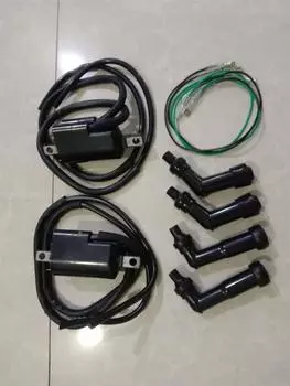 Для Honda CB350F CB400F CB500K CB550F CB550K Катушки зажигания и колпачки свечей зажигания 2x