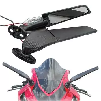 Для Honda CBR650R F CBR1000RR CBR600RR CBR 250R 300R 400RR 500R Мотоциклетное зеркало Модифицированное ветровое крыло Вращающееся зеркало заднего вида чёрный