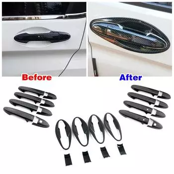 Для Honda City GM4 GM5 GM6 2014-2020 наружная дверная ручка с карбоновым принтом, крышка дверной чаши, молдинг, рамка, рамка