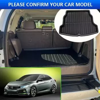 Для Honda Civic 10-го поколения хэтчбек FK4 7 8 2016~2024 автомобильный задний багажник коврик для багажа противогрязевая накладка на пол лоток аксессуары для ковров
