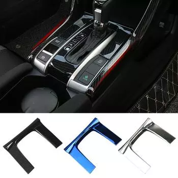 Для Honda Civic 10th 2016 2017 2018 2019 Авто Стайлинг Наклейка Аксессуары Ручка переключения передач из нержавеющей стали Панель Рамки Полосы чёрный