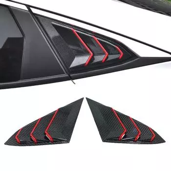 Для Honda Civic 10th Gen 4dr Sedan 2016-АБС-пластик треугольные жалюзи заднего стекла, накладка, 2 шт./компл., автомобиль style 3