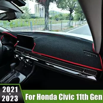 Для Honda Civic 11th Gen 2022 2023, накладки на приборную панель автомобиля, солнцезащитные коврики, анти-УФ-чехол, Нескользящая приборная панель