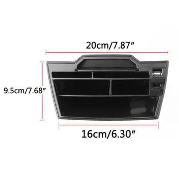 Для Honda Civic 2016-19 ABS Carbon Fibre Look Внутренняя консоль Центральный ящик для хранения 1 шт с USB