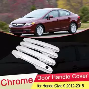 Для Honda Civic 9 2012 2013 2014 2015 Роскошный хромированный чехол для дверной ручки, накладка, крышка, чаша, автомобильные наклейки, аксессуары, гарнир, ABS Bowl 4 Door