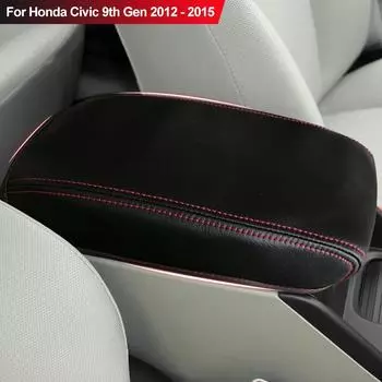 Для Honda CIVIC 9-го поколения 2012 2013 2014 2015 годов, кожаный чехол для центрального подлокотника с микрофиброй, автомобильные аксессуары для интерьера