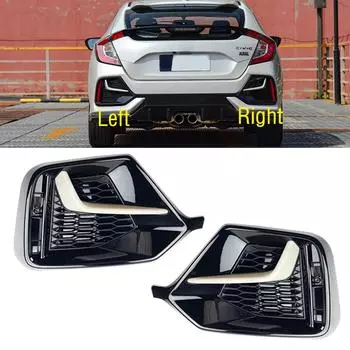 Для Honda Civic Hatchback-автомобильный задний бампер, противотуманная фара, накладка на рамку, крышка 1pc left