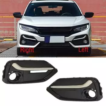 Для Honda Civic Hatchback-передний бампер автомобиля, противотуманная фара, рамка, крышка, противотуманная фара, накладка на крышку 1pc left