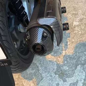 Для Honda Click 160 мотоцикл глушитель задняя крышка глянцевый карбон черный выхлопной наконечник украшения ABS обвес аксессуары чёрный