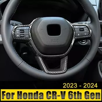 Для Honda CR-V CRV 6-го поколения 2024 2024 2025 Гибридный автомобиль ABS рулевое колесо кнопки панель пайетки крышка рамка отделка наклейка аксессуары чёрный