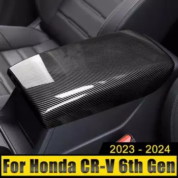 Для Honda CR-V CRV 6-го поколения 2024 2024 2025 Гибридный автомобиль ABS Центральная консоль Подлокотник сиденья Крышка ящика Центральный подлокотник Панель Отделка Чехол чёрный