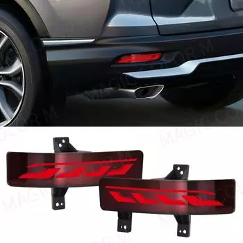 Для Honda CRV CR-V 2020 2021 2022 светодиодный отражатель заднего бампера, динамический плавный сигнал поворота, предупреждающий тормозной автомобиль, фара 12 В