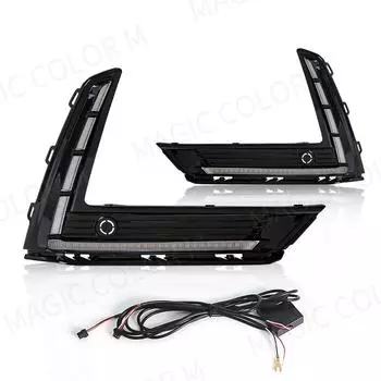 Для Honda CRV CR-V 2023 светодиодные дневные ходовые огни DRL дневные ходовые огни динамические поворотные противотуманные фары белые желтые синие автомобильные аксессуары