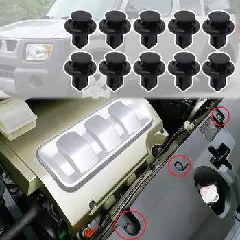 Для Honda Element 2003 2004-2011 Автомобильная решетка с заклепками, застежка на бампер, боковая юбка, булавка, отделка, подкладка капота, зажимы для обивки 20PCS