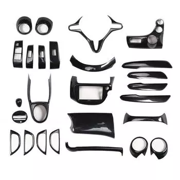 Для Honda Fit 2008 2009 2010 2011 2012 2013 GE8 аксессуары карбоновый стиль наклейки для салона ABS шестерни рулевое колесо панель