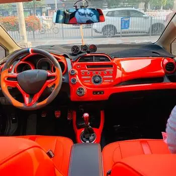 Для Honda Fit 2008-2013 GE6 GE8 Интерьер Центральный блок управления Подлокотник двери Наклейки для защиты от царапин Украшения Аксессуары