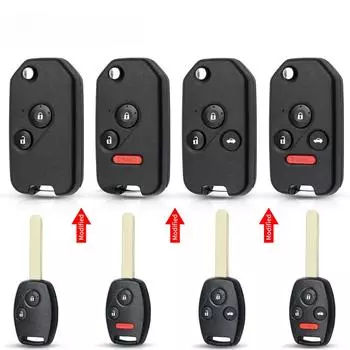 Для Honda Fit Accord Civic 2006-2011 2003-2013 CRV 2018 Pilot Modified Flip 2/3/4 кнопки автомобильный дистанционный ключ Shell с/без резиновой прокладки 2 No