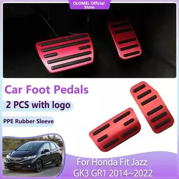 Для Honda Fit Jazz GK3 GR1 2014~2024 автомобильный упор для ног педали накладка на педаль газа тормоза нескользящая без сверления сплава крышка аксессуары