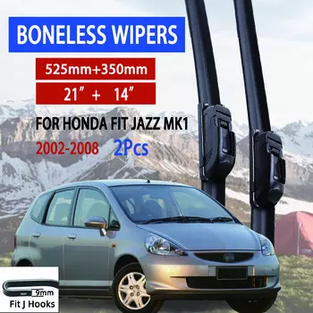 Для Honda Fit Jazz MK1 2002-2008 автомобильный стеклоочиститель U-образный мягкий резиновый бескаркасный без кронштейна автомобильные дворники 21 +14