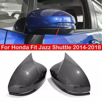 Для Honda Fit Jazz Shuttle City 2014-2018 автомобильное боковое зеркало заднего вида, наклейка, крышка крыла, чехол для внешней двери, отделка из углеродного волокна With Light Black