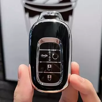Для Honda HR-V CR-V CRV Civic Accord 2021 2022 2023 4 кнопки ТПУ чехол для автомобильного ключа авто чехол держатель брелока аксессуары чёрный