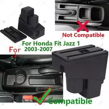 Для Honda Jazz Armrest Для Honda Fit Jazz 1 2003-2007 Car Armrest Box Retrofit Accessorie Car Storage Box Простая установка