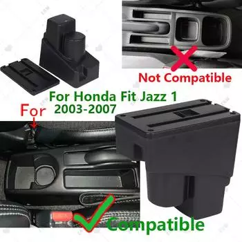 Для Honda Jazz Armrest Для Honda Fit Jazz 1 2003-2007 Car Armrest Box Retrofit Accessorie Car Storage Box Простая установка