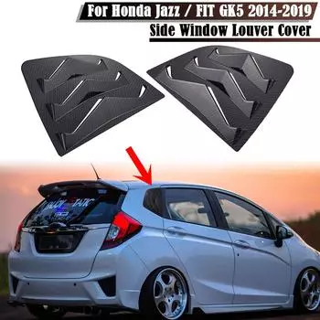 Для Honda Jazz FIT GK5 2014 2015 2016 2017 2018 хэтчбек задние жалюзи окна автомобиля боковые фурменные жалюзи вентиляционные отверстия матовый черный