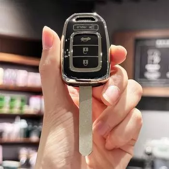 для Honda Key Fob Cover, защитный чехол для автомобильного ключа для Honda Accord Civic CR-V Smart Key Holder чёрный