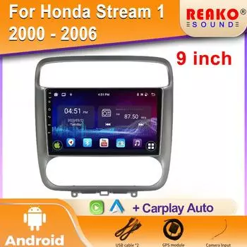 Для Honda Stream 1 2000 - 2006 Android Car Radio Multimedia Video Player Navigation 4G GPS wireless CarPlay 2 din dvd 4 core 1GB+32GB carplay