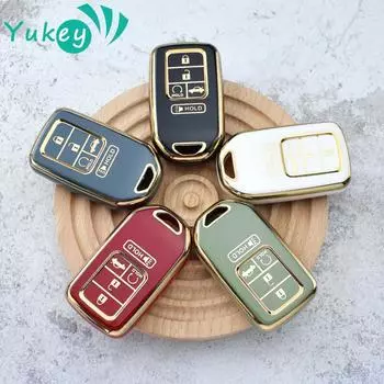 Для Honda Vezel City Civic Jazz BRV BR-V HRV 5 кнопок TPU автомобильный пульт дистанционного ключа чехол чехол брелок протектор авто аксессуары чёрный
