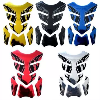 Для Honda Yamaha Tankpad наклейка Fishbone 3D Tank Pad Наклейки Защитная крышка для масла и газа Украшение Пламя Аксессуары для мотоциклов золотой