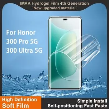 Для Honor 300 Pro Ultra 5G Glass IMAK Hydrogel Film 4-го поколения Full Cover Screen Protector Honor 300 Pro 5G