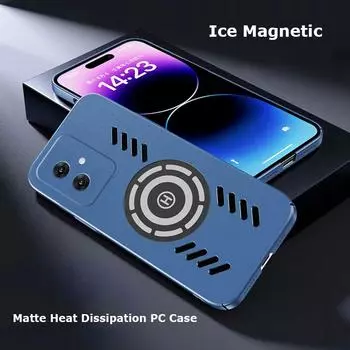 Для Honor 90 80 70 60 50 GT Lite Pro Plus Rock Sand Ice Магнитное рассеивание тепла Матовый чехол для ПК с защитой от отпечатков пальцев Дышащий охлаждающий чехол For Honor 50 чёрный