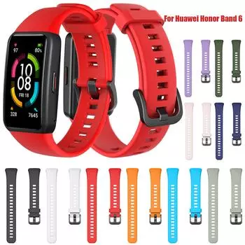 Для Honor Band 6 сменный силиконовый ремешок браслет сплошной цветной ремешок