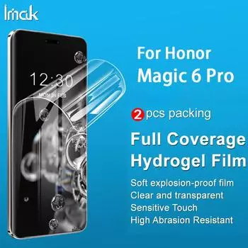 Для Honor Magic 6 Pro 5G Glass 2PCS IMAK Hydrogel Film III Full Cover Screen Protector Honor Magic 6 Pro 5G