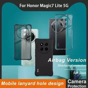 Для Honor Magic 7 Lite 5G Чехол для телефона IMAK Ударопрочный мягкий чехол Honor Magic 7 Lite 5G чёрный