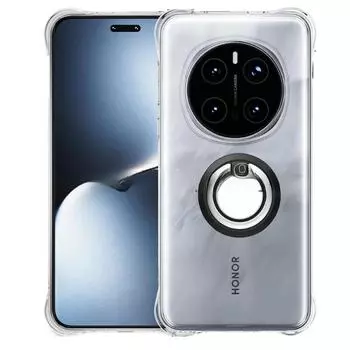 Для Honor Magic 7 Lite Magic7 Pro Магнитный держатель кольца Чехол для Honor Magic 7lite 6 5 4 Pro X8C X9C Smart X7C Противоударные прозрачные силиконовые чехлы honor magic 7 Pro чёрный