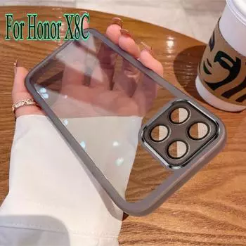 Для Honor X8C полнообъективная защитная пленка для камеры прозрачный мягкий силиконовый чехол для телефона Huawei Honor X8 C X9C Smart X7C X6B X5B Magic 7 Lite 7pro For Honor X8C чёрный