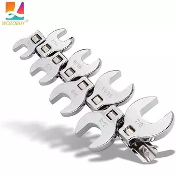 Для храпового динамометрического ключа, набор гаечных ключей Crowfoot с квадратной головкой 3/8 дюйма, сменный ключ Bullhorn, 8 предметов