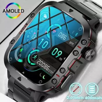 Для Huawei для Xiaomi 1,96-дюймовый экран Смарт-часы Мужские Bluetooth-вызовы 420 мАч Спортивные водонепроницаемые умные часы с пульсометром и кислородом в крови silicon чёрный