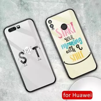 Для Huawei Honor 10 чехол с цитатами Стеклянный задний чехол для Huawei Honor 8x Max 9 10 20 20i v9 v10 v20 play note 10 honor v9